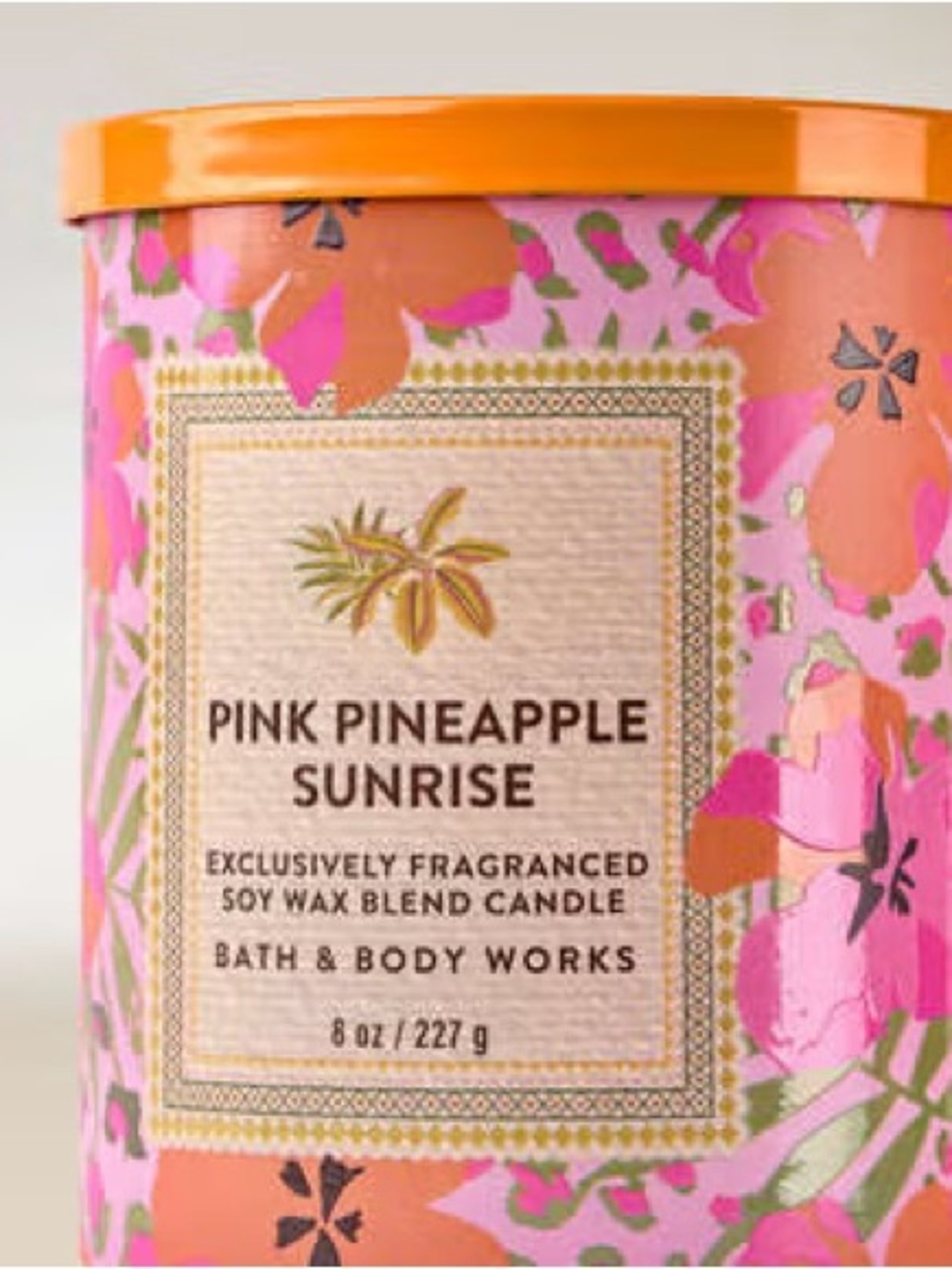 Bath & Body Works Pink Pineapple Sunrise Soy Candle One Wick New